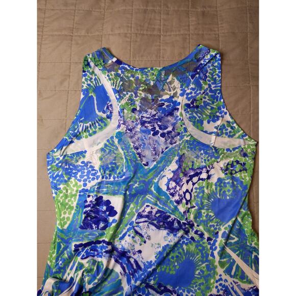 India Boutique Womens OS Starfish Beach Dress Blue Green White Godet - Picture 6 of 8